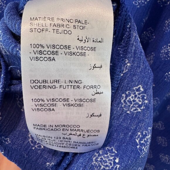 EUC Maison 123 Flowy Moroccan Print Peasent Blouse - Picture 5 of 8